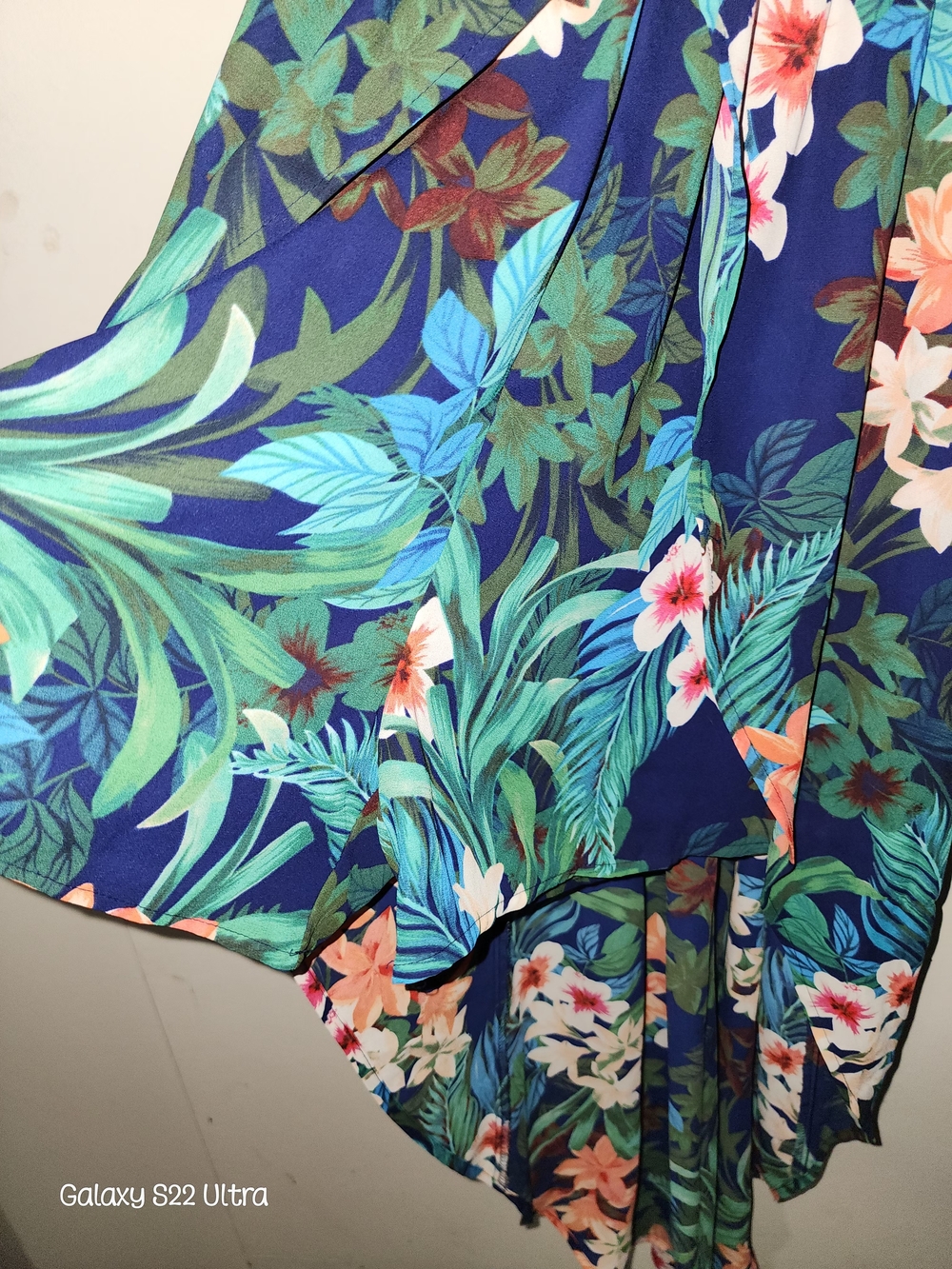 Kids Floral Tropical One-Piece Swimsuit in Navy Blue